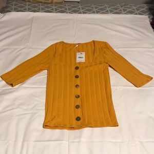 Gold button up sweater